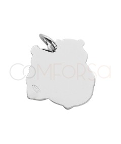 Pingente osos abrazados 12 x 18mm prata 925