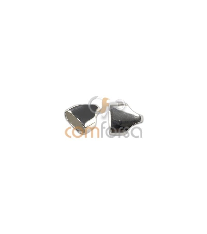 Terminal oval plano 10 x 5 mm prata 925