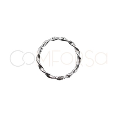 Argola entremeio circular encaracolada 5mm prata 925