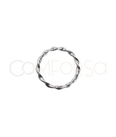 Argola entremeio circular encaracolada 5mm prata 925