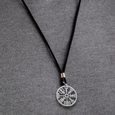 Pingente bússola Vegvisir 20mm prata 925