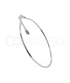 Pulseira rígida tubo 16cm + 4cm prata 925