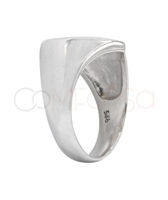 Anel sinete coração 18 x 14mm prata 925