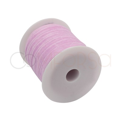 Elástico de veludo rosa claro 10mm