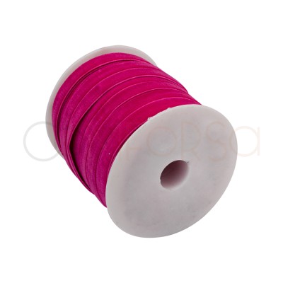 Elástico de veludo rosa intenso 10mm