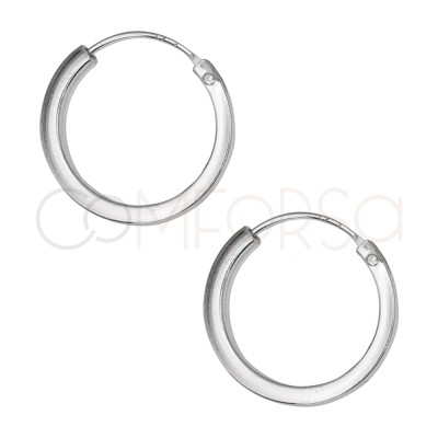 Brincos de argola fio circular 14mm prata 925