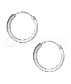 Brincos de argola fio circular 14mm prata 925