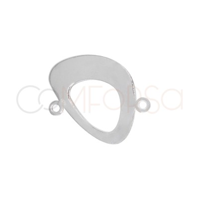 Entremeio liso oval irregular 16,4 x 15 mm prata 925