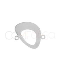 Entremeio liso oval irregular 16,4 x 15 mm prata 925