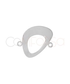 Entremeio liso oval irregular 16,4 x 15 mm prata 925