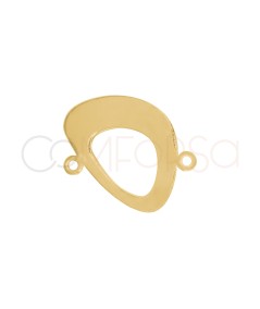 Entremeio liso oval irregular 16,4 x 15 mm prata 925 banhada a ouro