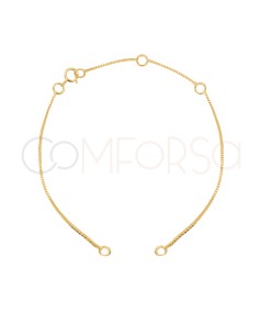 Pulseira veneziana 14?cm + 4?cm prata 925 banhada a ouro