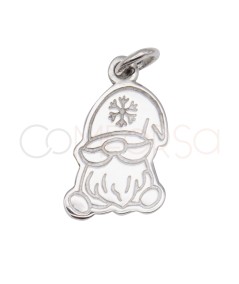 Pingente de duende com chapéu de floco de neve 9 x 15 mm em prata 925