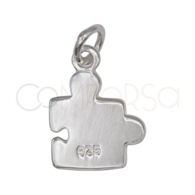 Pingente de puzzle do amor 10 x 12 mm prata 925