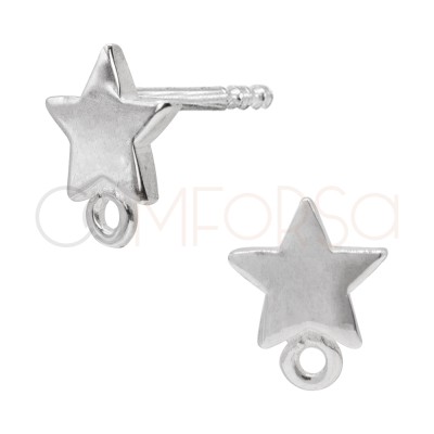 Brincos de estrela com argola 6,5 mm prata 925