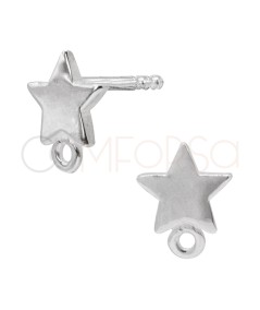 Brincos de estrela com argola 6,5 mm prata 925