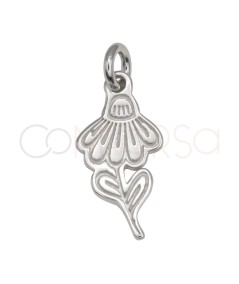 Pendente margarida 7.2 x 14.5mm Prata 925