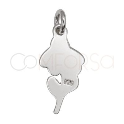 Pendente margarida 7.2 x 14.5mm Prata 925