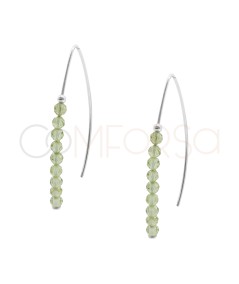 Brincos fio de pedra Peridoto 13 x 40 mm
