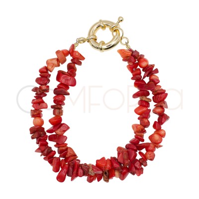 Pulseira dupla de coral...
