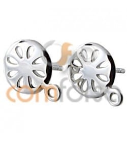 brinco flor com argola