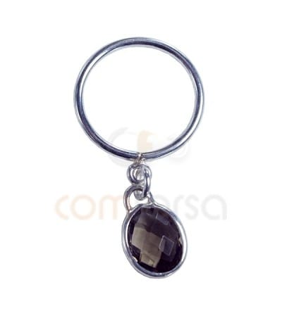 Anel fio com argola nº 12 prata 925