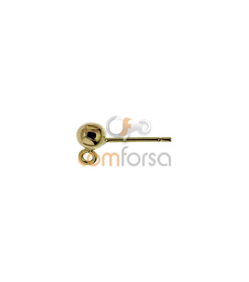 Brinco bola com argola 4 mm ouro 750 ml