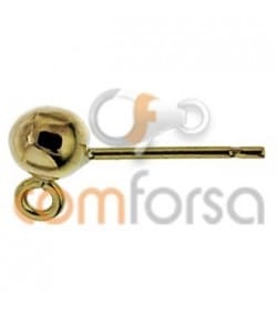 Brinco bola com argola 4 mm ouro 750 ml