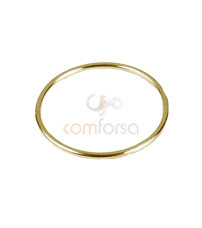 Entremeio argola circular 20 mm prata banhada a ouro