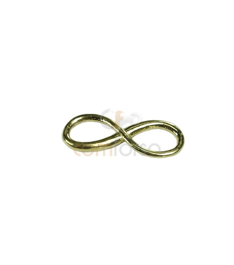 Entremeio infinito 12 x 4.3 mm prata banhada a ouro