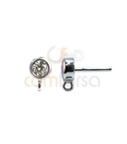 Brinco zircônia redonda 4 mm com argola rodinada