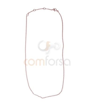 Corrente 35 cm com alongador 6 cm prata banhada a ouro rosa