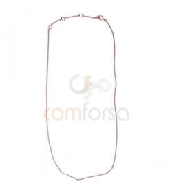 Corrente 35 cm com alongador 6 cm prata banhada a ouro rosa