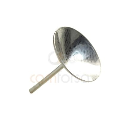 Brinco cone com pino 12 mm prata 925 ml